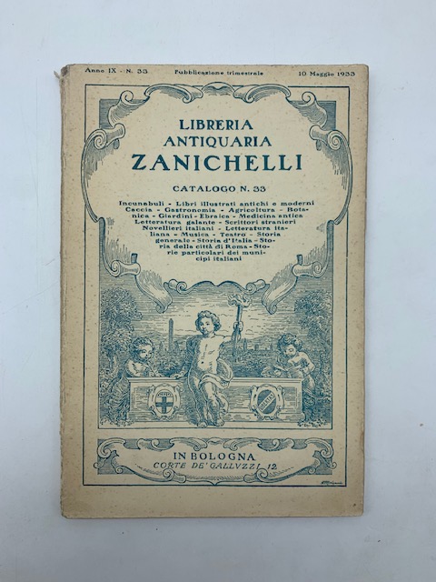 Libreria antiquaria Zanichelli. Catalogo n. 33
